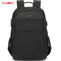 coolbell COOL BELL新款高级感大容量男士商务电脑包15寸干湿分离户外旅行双肩包 黑色8296