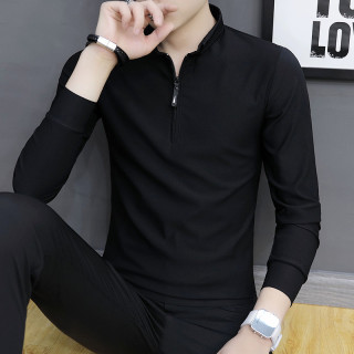 JIAYE  男士小立领长袖polo衫