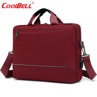coolbell COOL BELL2025新款商务公文包大容量笔记本电脑包通勤笔记本手提包 CB-2112红色 15寸