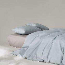 AIDLI 100支纯棉贡缎新疆长绒棉全棉四件套 爱丽丝蓝 1.5/1.8m床 200*230cm