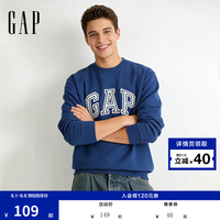 Gap 男女装秋季logo贴布绣宽松长袖卫衣休闲上衣854300 蓝色 M (170/92A)亚洲尺码
