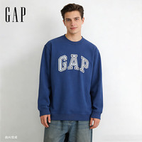 Gap 854300 Logo贴布绣 宽松长袖卫衣 蓝色 M