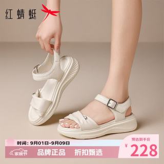 红蜻蜓 女鞋仙女风凉鞋 夏季一字带厚底凉鞋子休闲优雅百搭女士罗马凉鞋