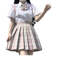 麓格立 JK制服 粉格子 S码 两件套装