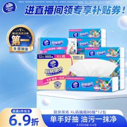 维达 厨房用纸 厨房抽纸80抽*12包