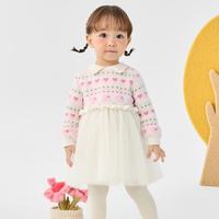 巴拉巴拉 儿童裙子秋冬连衣裙女童裙子公主裙纱裙假两件设计甜美可爱精致萌