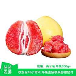 胡鲜森 福建平和现摘当季红心蜜柚2粒装单果800g+