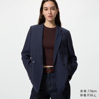 双排扣茄克优衣库女装/外套通勤商务西装夹克481603 484252