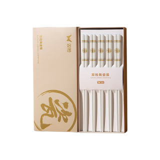 双枪 陶瓷筷子 富贵牡丹 5双装
