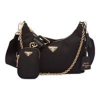 PRADA Re-Edition 2005 三合一手袋 黑色 金色徽标