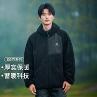 拓路者 加绒保暖摇粒绒外套 黑色 XL 男士夹克