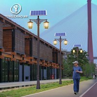 盈照 太阳能双头高杆灯 3米 户外防水庭院路灯