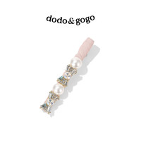 DODOGOGO 珠珠水钻蝴蝶结鸭嘴夹 黑色