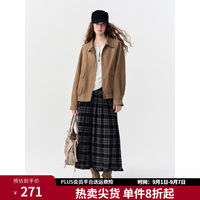 独束 26 秋季新品    松紧腰分层蛋糕半裙女 宽松遮肉  百搭中长裙