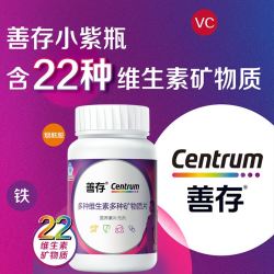 善存 女士复合多种维生素b族vc女性多维小紫瓶B族钙铁锌矿物片成人 80片/瓶