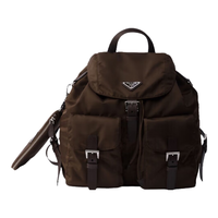 PRADA Re-Nylon中号双肩包 赭褐色