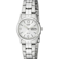 CITIZEN 日韩女手表指针式石英表 不锈钢表壳 银色表盘 EQ0540-57A