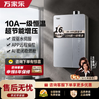 万家乐 【全红婵推荐·超节能U9】16L增压燃气热水器超一级能效节能恒温 8重防冻U9 MA