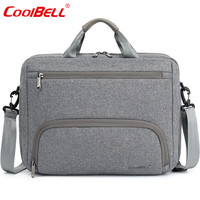 coolbell COOL BELL新款商务手提电脑包简约时尚男士单肩包大容量公文包 CB-2115灰色