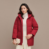 波司登 奥莱羽绒服女连帽短款保暖显气质90绒外套