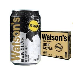 屈臣氏 原味苏打汽泡水 激爽版 200mL*30罐/箱 强劲气泡 激爽口感