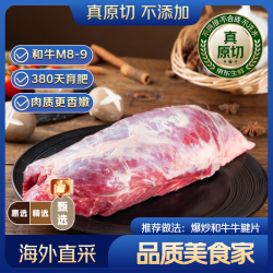 京东超市 海外直采 原切澳洲和牛牛腱净重2斤  谷饲380天 M8-9以上级别 澳洲和牛M8-9牛腱