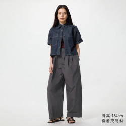 优衣库 487589 棉质宽松 青灰色 L 女士休闲裤