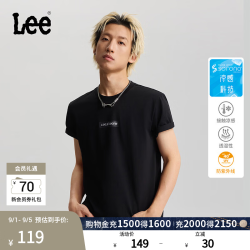 Lee 标准版圆领Logo印花短袖T恤 黑色 XL