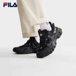 FILA FLUID V复古运动鞋男2024春猫爪鞋休闲鞋老爹鞋 黑-BK 42