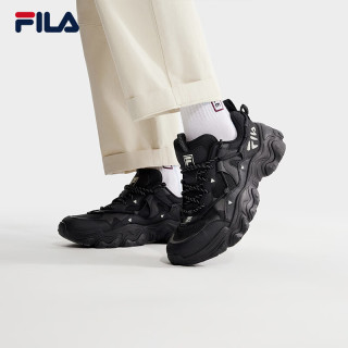 FILA FLUID V复古运动鞋男2024春猫爪鞋休闲鞋老爹鞋 黑-BK 42