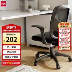 得力 DL 得力工具 deli 得力 4900S 人体工学靠背办公椅电脑椅