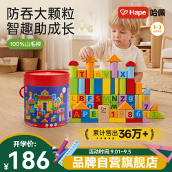 Hape E8402 益智积木 桶装 80颗粒