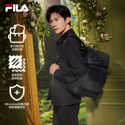 FILA 黑武士老花满印双肩包 防泼水 XS