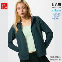 优衣库 AIRism防紫外线网眼拉链连帽开衫/长袖优衣库女装465748 483278