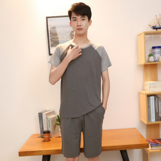 男士睡衣莫代尔男款薄款短袖夏季短裤圆领家居服套装