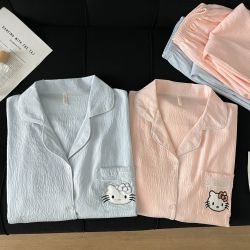睡衣女卡通hellokitty日系春秋季大码家居服冬天
