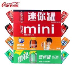 可口可乐 迷你罐经典可乐雪碧芬达零度汽水碳酸饮料200ml*24罐