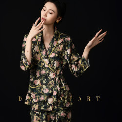 达芬奇密码 秋冬四季高级睡衣女家居服套装时尚轻奢蔷薇丛林