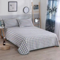 精品特厚老粗布床单软凉席可水洗加厚加密格子系列不起球三件套