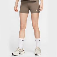 NIKE 女子高腰短裤3英寸运动针织健身骑行三分裤HJ1020-233貂棕S