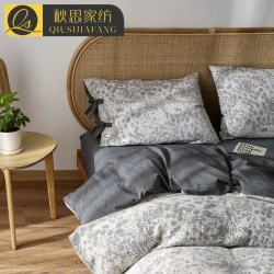 秋思 轻奢风纱布透气全棉1.5/1.8床笠床上用品