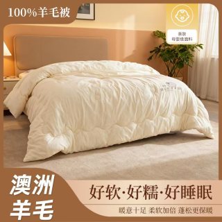 月尚家澳洲羊毛被100纯羊毛被子春秋被冬被加厚保暖新型羊毛被芯