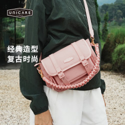 UNICARE 彩色复古邮差包 单肩斜挎包 手提信封包单反相机包 防泼水