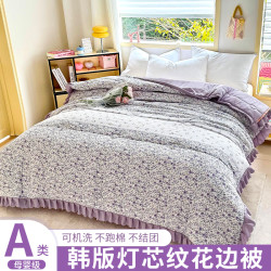 2026新款ins风韩版碎花糯氧灯芯纹花边春被双面母婴机洗绗缝