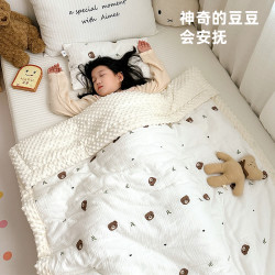 儿童豆豆被婴儿豆豆毯秋冬季新生儿宝宝盖被幼儿园被子午睡加厚