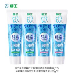 狮王 齿力佳酵素专研水润焕白牙膏120g×4