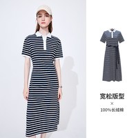 移动端：navigare 意大利小帆船海魂条连衣裙女26夏季新款纯棉宽松连身裙女