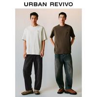 URBAN REVIVO UUY860039 做旧水洗弯刀牛仔裤 黑色 32