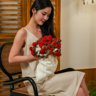 Avigers 玫瑰花抱毯轻奢针织毛毯披肩午睡毯夏季沙发毯子成人手捧花毯子