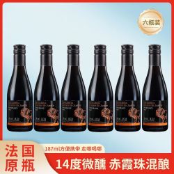 法国原瓶原装进口小支红酒整箱赤霞珠梅洛干红葡萄酒187ml